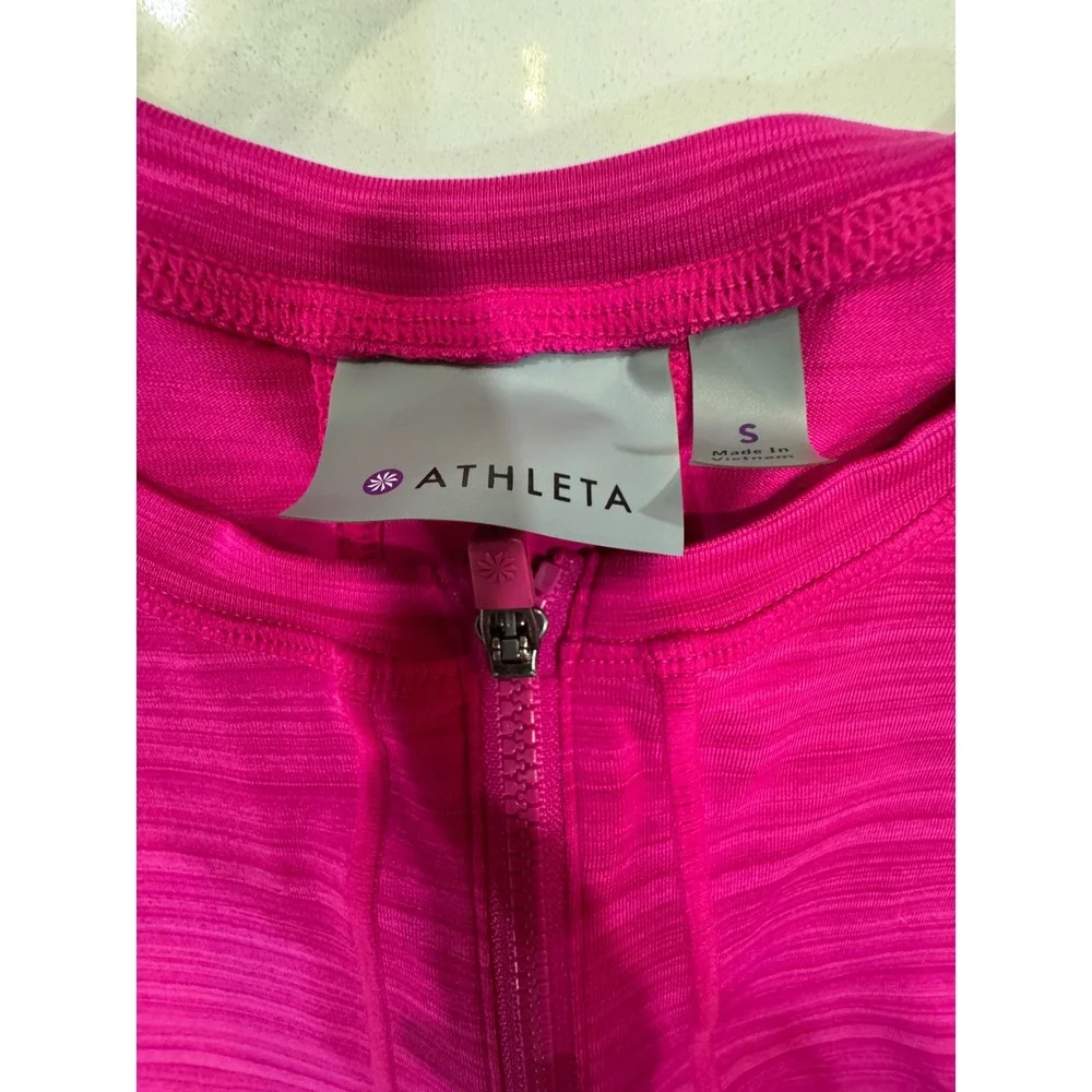 Athleta Pacifica UPF 50 Pink 1/2 Zip Long Sleeve Pullover Workout Swim Top Sz S - Picture 4 of 9